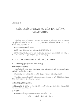 Lý thuyết Chương 4: Ước lượng tham số của đại lượng ngẫu nhiên | Xác suất thống kê