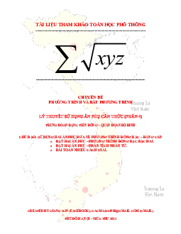 Sử dụng hai ẩn phụ đồng bậc giải phương trình chứa căn (ẩn phụ 4) – Lương Tuấn Đức