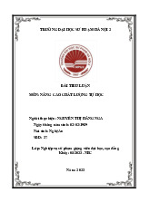 Bài tiểu luận Nâng cao kỹ năng quản lý cảm xúc và khai thác tài nguyên học tập | Môn Nâng cao chất lượng tự học - Đại học Sư phạm Hà Nội 2