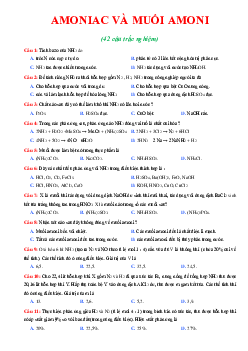 Bài tập trắc nghiệm amoniac và muối amoni (có đáp án)