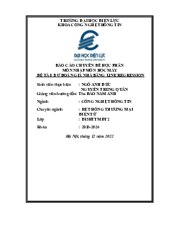 Báo cáo chuyên đề "Dự đoán giá nhà bằng Linear-Regression"