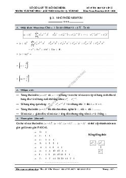 Chuyên đề nhị thức Newton (Niu-tơn) – Lê Văn Đoàn