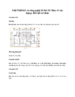 Thiết kế và công nghệ 10 bài 15: Bản vẽ xây dựng KNTT
