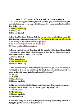 Bộ câu hỏi môn triết học Mác - Lênin | Đại học Thủy Lợi