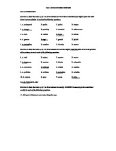 Unit 6, 7, 8 Review with Key Exercises on Endangered Species