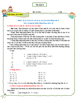 Bài tập cuối tuần lớp 3 môn Toán Cánh Diều - Tuần 5