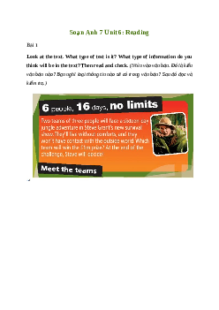 Giải Tiếng Anh 7 Unit 6: Reading | Friends Plus