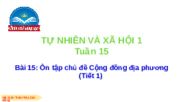 Giáo án điện tử Tự nhiên và xã hội 1 bài 15 Chân trời sáng tạo : Ôn tập chủ đề Cộng đồng địa phương
