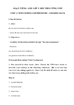 Unit 3 lớp 9 Looking back