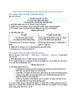 Soạn Ngữ văn 6 sách Chân trời sáng tạo bài Thực hành tiếng Việt trang 34