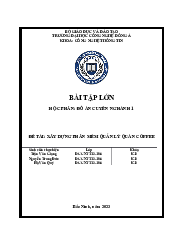 Xây dựng phần mềm quản lý quán coffee - Bài tập lớn môn Đồ án chuyên ngành 1 | Đại học Công nghệ Đông Á