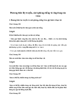 Giải Sinh học 10 Bài 22: Phương thức lây truyền, cách phòng chống và ứng dụng của virus | Cánh diều
