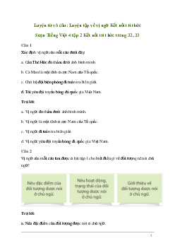 Soạn bài Luyện từ và câu: Luyện tập về vị ngữ | Kết nối tri thức