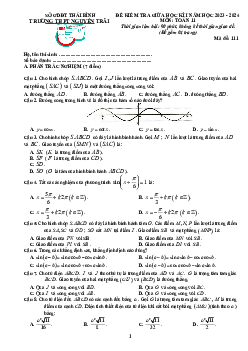 Đề giữa học kì 1 Toán 11 năm 2023 – 2024 trường THPT Nguyễn Trãi – Thái Bình