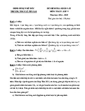 Đề khảo sát Toán 9 năm 2024 – 2025 trường THCS Tuy Lai – Hà Nội