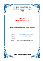 Kiểm Tra Kết Thúc Môn Phân tích hoạt động kinh doanh | Đại học Gia Định