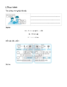 Giải Vở bài tập Toán lớp 3 trang 13: Tìm số bị trừ, tìm số trừ Chân trời sáng tạo