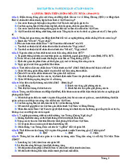 TOP 28 câu trắc nghiệm Lịch Sử 9 bài 29: Cả nước trực tiếp chống Mĩ cứu nước 1965-1973 (có đáp án)