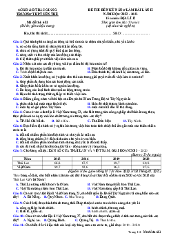 Đề thi thử THPT Quốc gia năm 2023 môn Địa lần 2 trường THPT Yên Thế, Bắc Giang