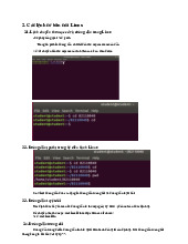 Bài tập về lệnh cơ bản trong Linux | Môn Nguyên lý hệ điều hành - Đại học Cần Thơ