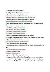 Câu hỏi trắc nghiệm Kiến thức thanh toán và vay vốn ngân hàng | Quản trị Ngân hàng Thương mại 1 | Học viện Tài chính