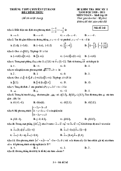 Đề học kỳ 1 Toán 10 năm 2020 – 2021 trường THPT chuyên Vị Thanh – Hậu Giang