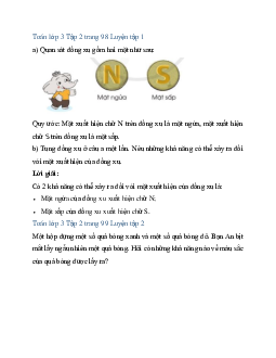 Giải SGK Toán lớp 3 trang 98, 99 Khả năng xảy ra của một sự kiện | Cánh diều