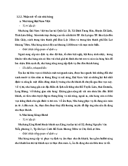 Nhận xét về các nhà hàng | Phát Triển Du Lịch Bền Vững | Đại học Khoa học Xã hội và Nhân văn, Đại học Quốc gia Thành phố HCM