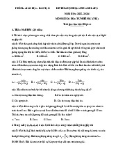 Đề thi chọn học sinh giỏi lớp 9 năm học 2025-2026 môn Khoa học tự nhiên