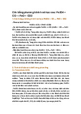 Cân bằng phương trình hoá học sau: Fe3O4 + CO → FeO + CO2