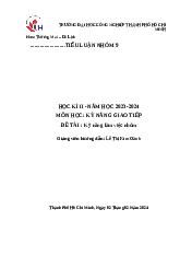 Đề tài Kỹ năng làm việc nhóm | Kỹ năng giao tiếp | Trường Đại học Công nghiệp TP.HCM