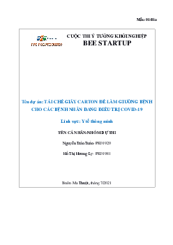 Dự án giường bệnh carton | Bài tập môn Marketing | Trường Cao đẳng thực hành FPT