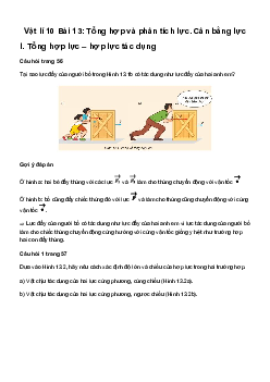 Giải Vật lí 10 Bài 13: Tổng hợp và phân tích lực. Cân bằng lực | Kết Nối Tri Thức