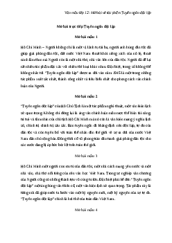 Văn mẫu lớp 12: Tổng hợp mở bài về tác phẩm Tuyên ngôn độc lập (59 mẫu)