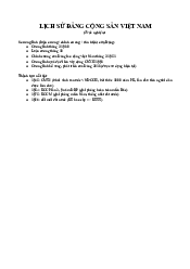 Chương 1 - Lịch sử Đảng cộng sản Việt Nam môn Lịch sử Đảng | Đại Học Hà Nội