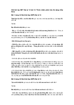 Giải bài tập SBT Địa Lý 12 bài 12: Thiên nhiên phân hóa đa dạng (tiếp theo)