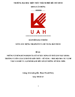 Tiểu luận "Xây dựng nhập môn và kỹ năng"
