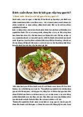 Bánh cuốn được làm từ bột gạo nếp hay gạo tẻ?