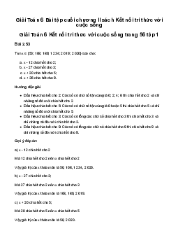 Giải Toán 6 Bài tập cuối chương II - Kết nối tri thức với cuộc sống | Kết nối tri thức