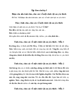 Tập làm văn lớp 3: Viết đoạn văn nêu tình cảm, cảm xúc về một cảnh vật em yêu thích | Kết nối tri thức