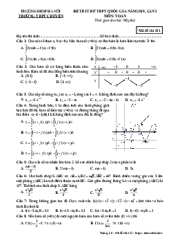 Đề thi thử Toán THPT Quốc gia 2019 lần 3 trường THPT chuyên ĐHSP Hà Nội