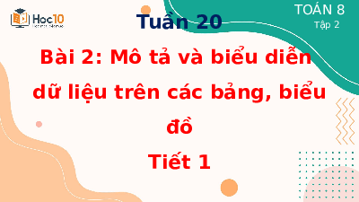 Giáo án điện tử Toán 8 Bài 2 Cánh diều: Mô tả và biểu diễn dữ liệu trên các bảng, biểu đồ (tiết 1)