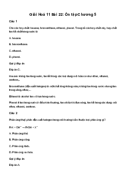 Hóa hóa lớp 11 Bài 22: Ôn tập chương 5 sách Kết Nối Tri Thức