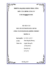 BÀI BÁO CÁO PHÂN TÍCH TÌNH HÌNH TÀI CHÍNH CÔNG TY CỔ PHẦN HÀNG KHÔNG VIETJET  NHÓM 14