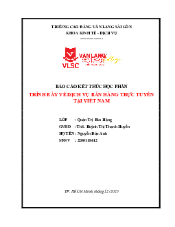 Báo cáo trình bày về dịch vụ bán hàng trực tuyến tại Việt Nam