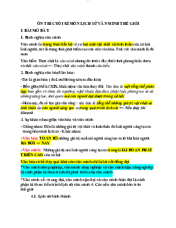 Ôn thi cuối kì môn lịch sử văn minh thế giới | Đại học Sư Phạm Hà Nội