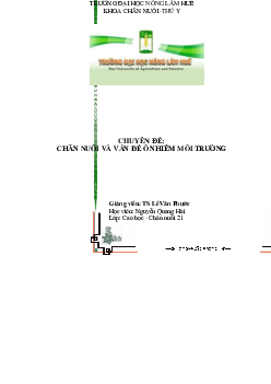 Tiểu luận "Chăn nuôi và vấn đề ô nhiễm môi trường"