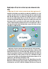Nghị luận về lợi ích và tác hại của Internet siêu hay