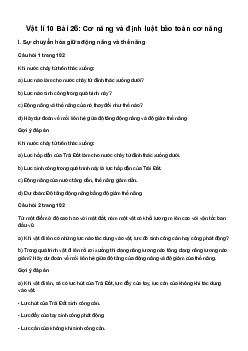 Giải Vật lí 10 Bài 26: Cơ năng và định luật bảo toàn cơ năng | Kết Nối Tri Thức