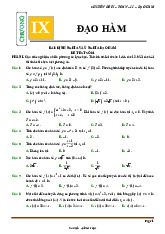 Đề kiểm tra theo bài học chủ đề đạo hàm